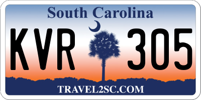 SC license plate KVR305