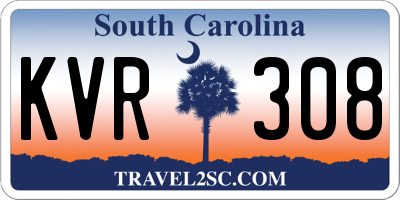 SC license plate KVR308