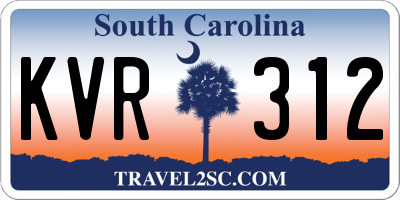 SC license plate KVR312