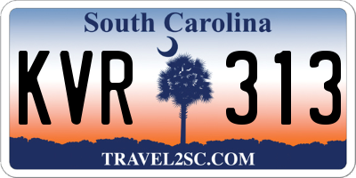 SC license plate KVR313