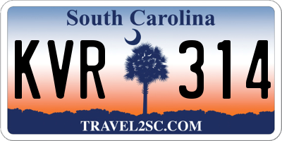 SC license plate KVR314
