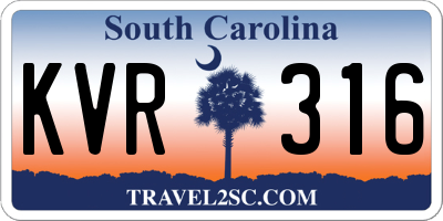 SC license plate KVR316