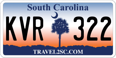 SC license plate KVR322