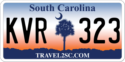 SC license plate KVR323