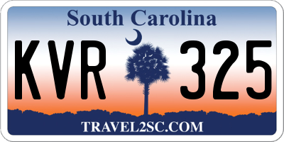 SC license plate KVR325