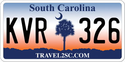 SC license plate KVR326