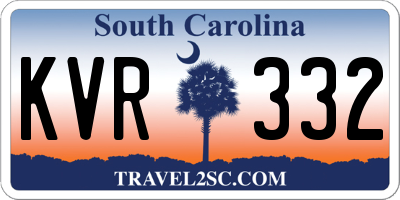 SC license plate KVR332