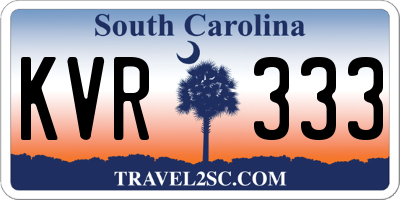 SC license plate KVR333