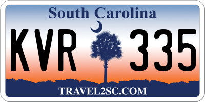 SC license plate KVR335
