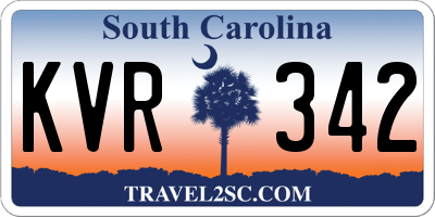 SC license plate KVR342