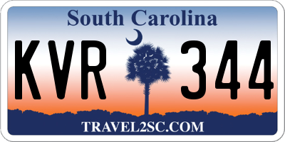 SC license plate KVR344