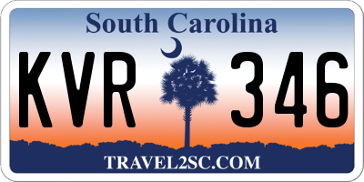 SC license plate KVR346