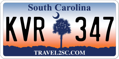 SC license plate KVR347