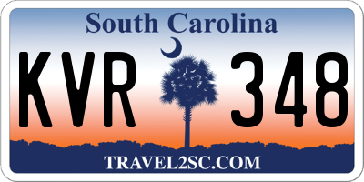 SC license plate KVR348