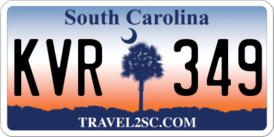 SC license plate KVR349