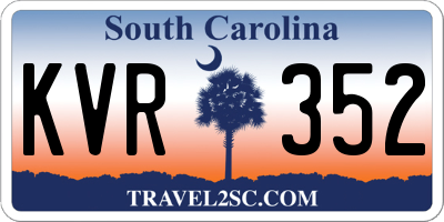 SC license plate KVR352