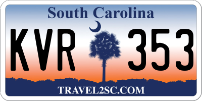 SC license plate KVR353