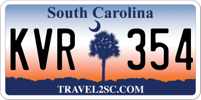 SC license plate KVR354