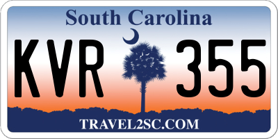 SC license plate KVR355