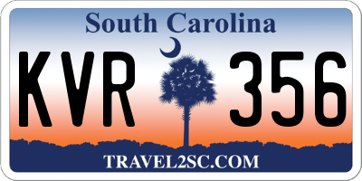 SC license plate KVR356