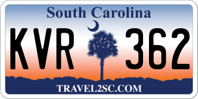 SC license plate KVR362