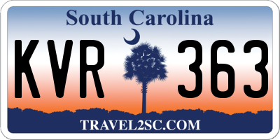 SC license plate KVR363