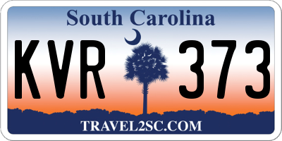 SC license plate KVR373
