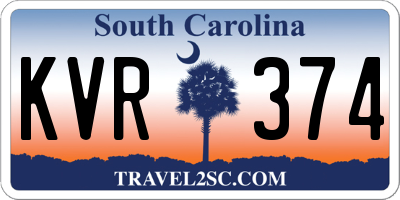 SC license plate KVR374