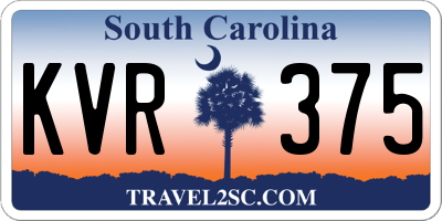 SC license plate KVR375