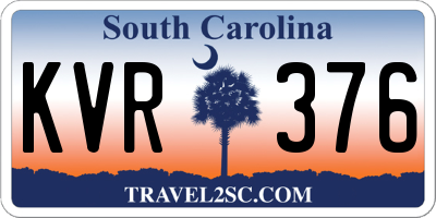 SC license plate KVR376