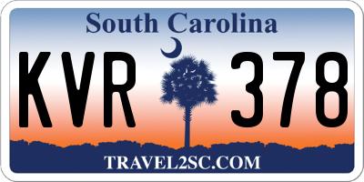 SC license plate KVR378