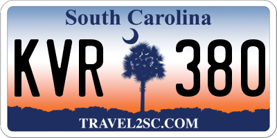 SC license plate KVR380
