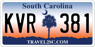 SC license plate KVR381