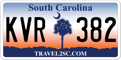 SC license plate KVR382