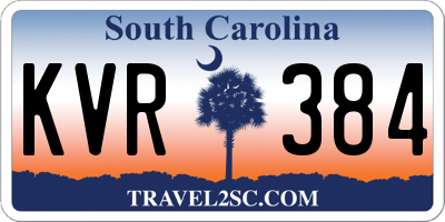 SC license plate KVR384