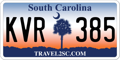 SC license plate KVR385