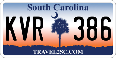 SC license plate KVR386