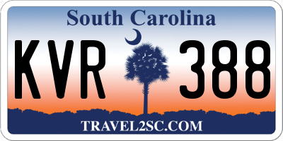 SC license plate KVR388