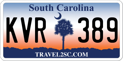 SC license plate KVR389