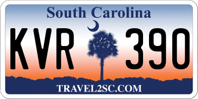 SC license plate KVR390
