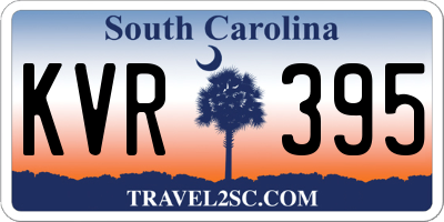 SC license plate KVR395
