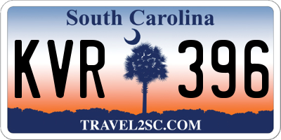 SC license plate KVR396