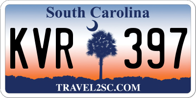 SC license plate KVR397