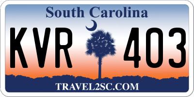 SC license plate KVR403