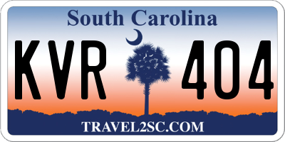SC license plate KVR404