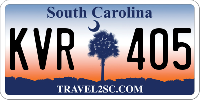 SC license plate KVR405