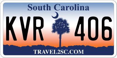 SC license plate KVR406