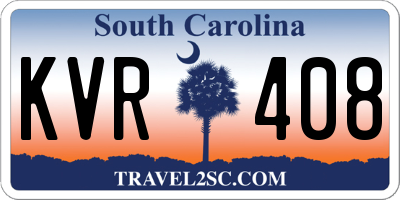 SC license plate KVR408