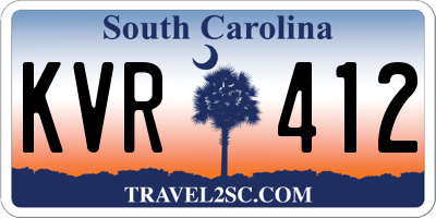 SC license plate KVR412
