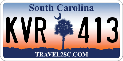 SC license plate KVR413